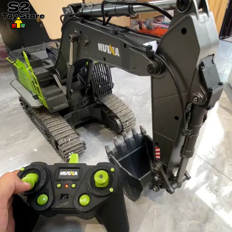 Rc Hobby Grade Excavator - Huina 593 22-Kanal-2,4-GHz-RC-Bagger, multifunktionales RC-Baufahrzeug für
