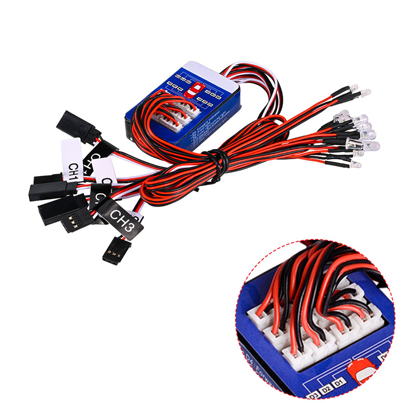 Rc Hobby Drift Car - RC 12 LED-Beleuchtungssystem-Kit Intelligente Simulationslichter 1/10